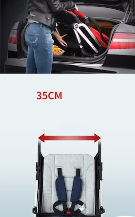 Carucior Sport Compact si Pliabil Tip Troller C5 Negru, Kinlee, Carucior Kinlee, Sport Tip Troller - imagine 6