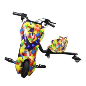 Scooter Drift Electric, Tricicleta electrica pentru drifturi 360, motor 250W, 15KM/H, 4400mA, Multicolor